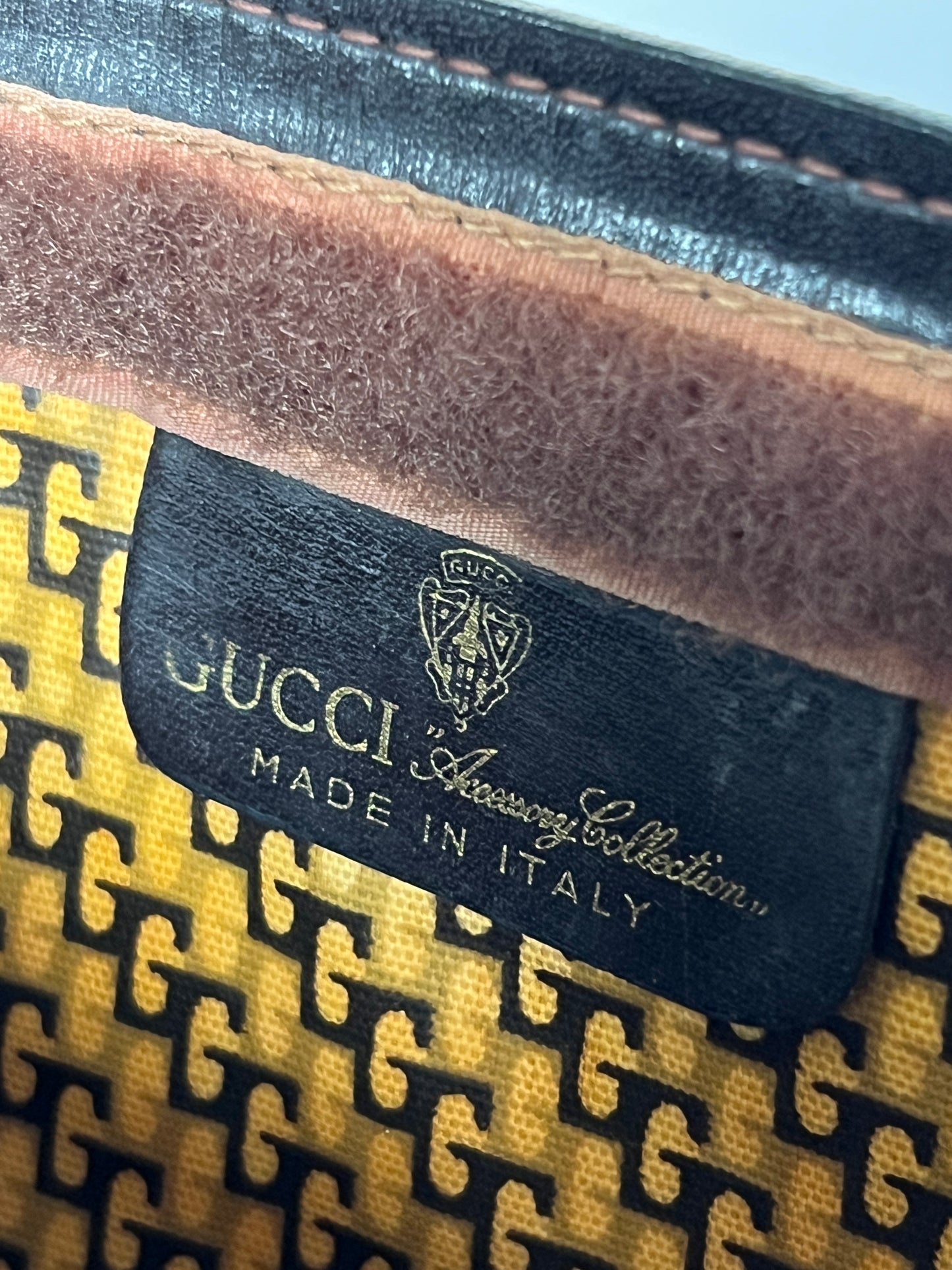 Vintage Gucci Stripe Suede Clutch