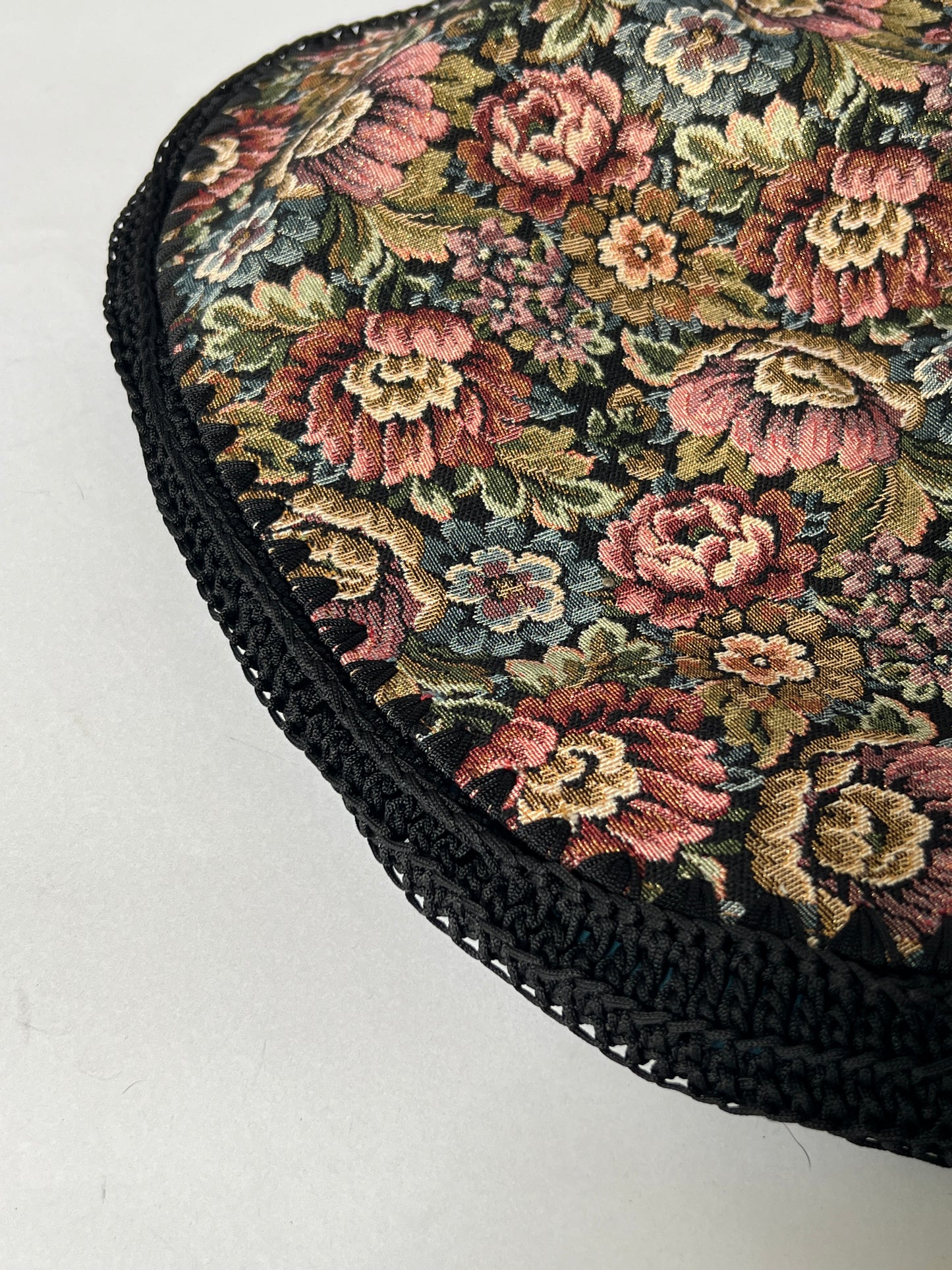 Vintage Tapestry Bag with Acrylic Handles