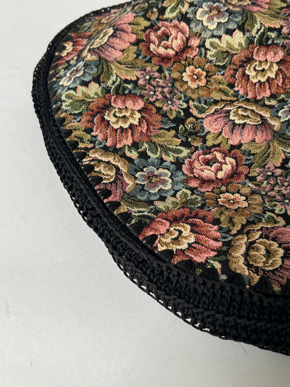 Vintage Tapestry Bag with Acrylic Handles