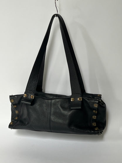 Leather Shoulder Bag w Brass Hardware