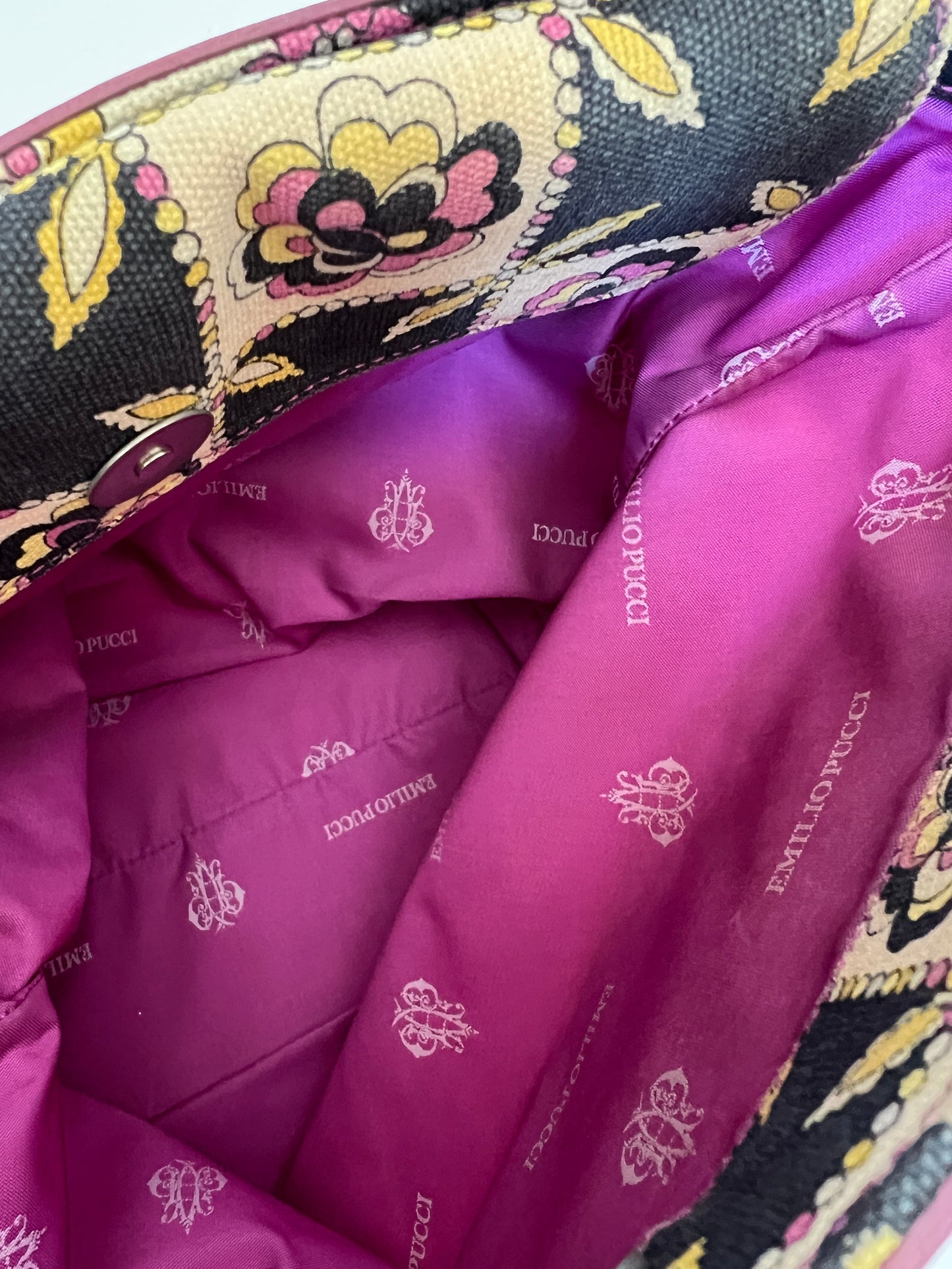 Floral Canvas and Leather Mini Tote