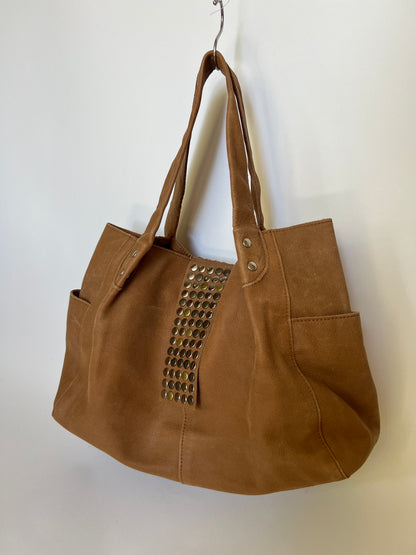 Tan Mix Metal Studded Bag ⎯ Large