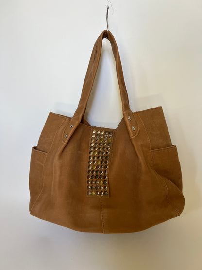 Tan Mix Metal Studded Bag ⎯ Large