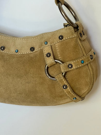 Rare Dolce and Gabbana Embellished Suede Feather Bag —  Early-2000s