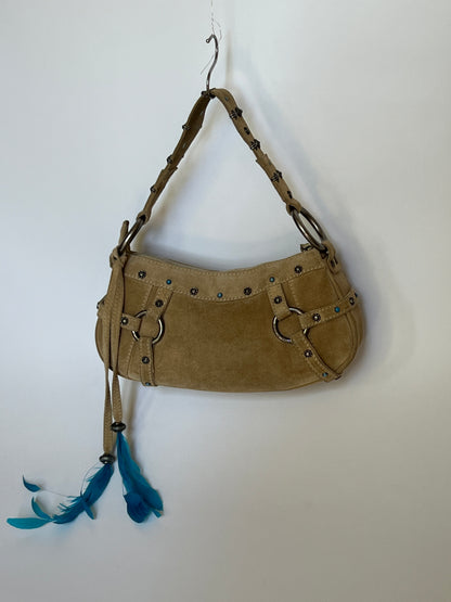Rare Dolce and Gabbana Embellished Suede Feather Bag —  Early-2000s