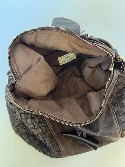 Boho Woven Leather Tassel Horn Bag