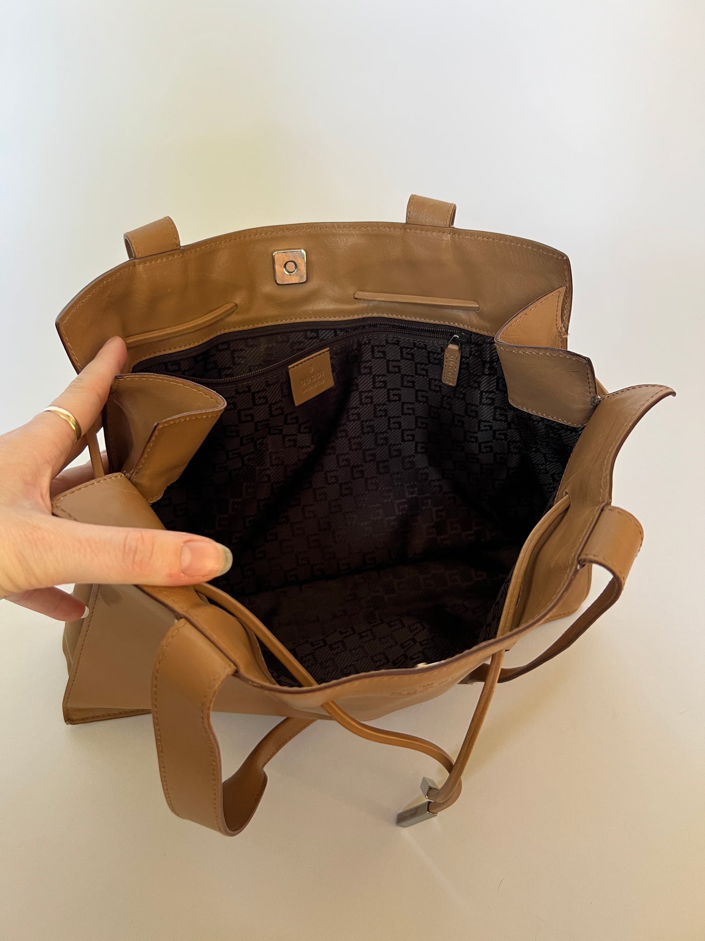 Tom Ford Gucci Camel Leather Tote Bag