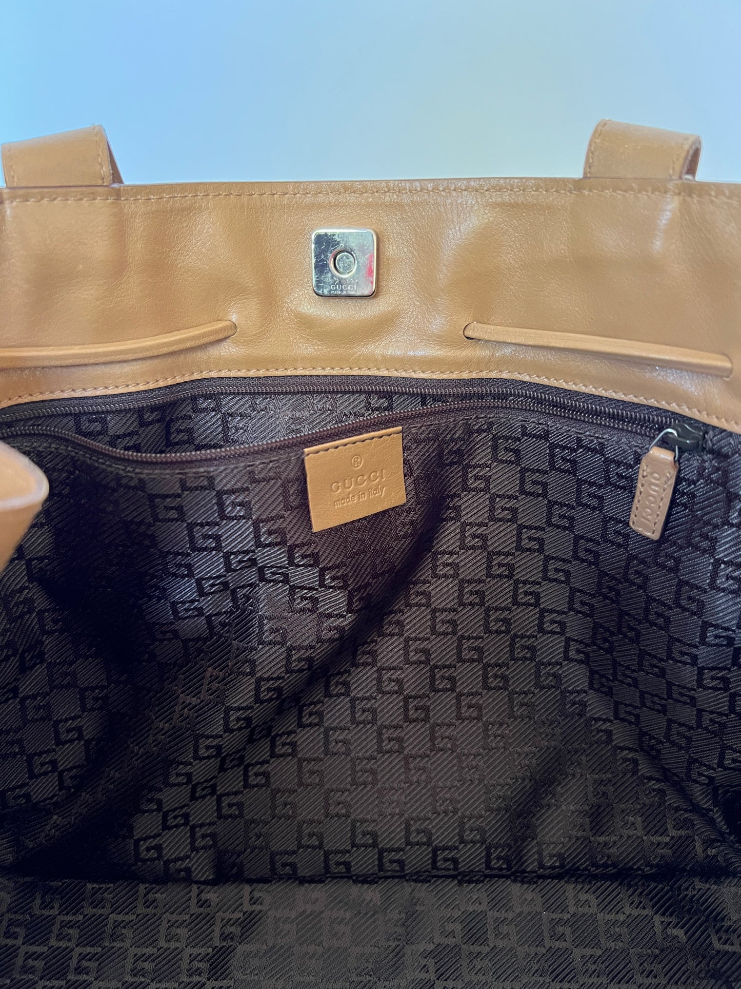 Tom Ford Gucci Camel Leather Tote Bag
