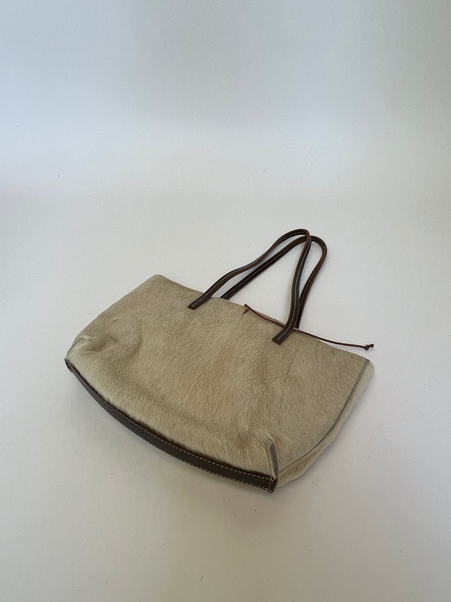 Cream Cowhide Mini Tote