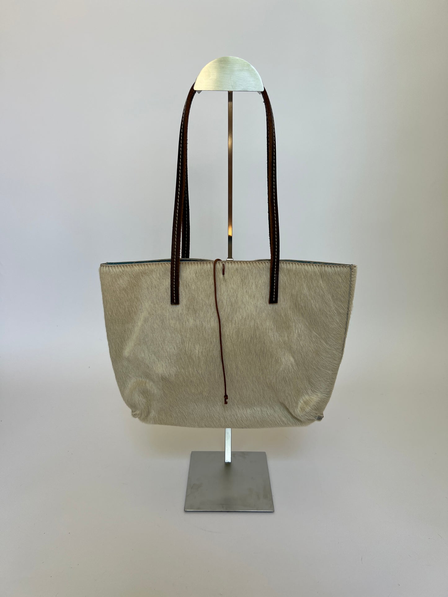 Cream Cowhide Mini Tote