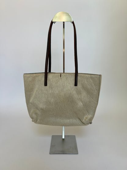 Cream Cowhide Mini Tote