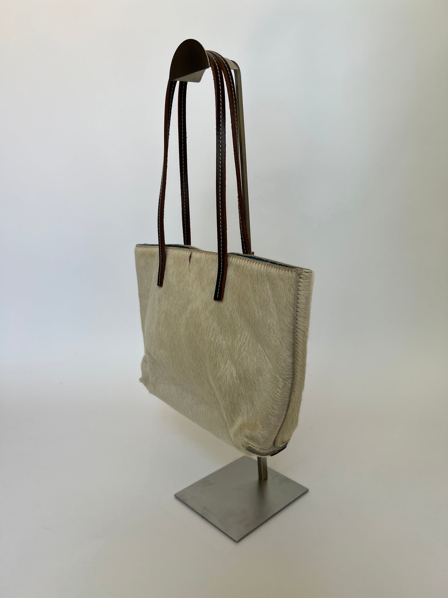 Cream Cowhide Mini Tote