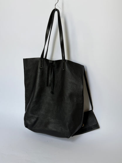 90s Eyelet Leather Shoulder Bag  —  Made in Italy