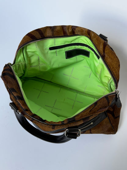 Tiger Print Pony Hair Boston Duffle Bag