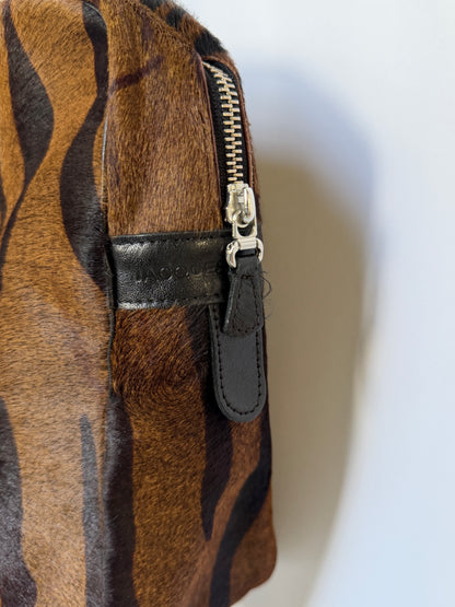 Tiger Print Pony Hair Boston Duffle Bag