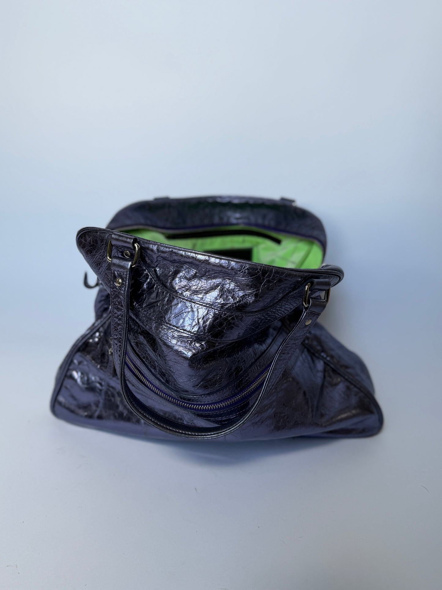 Metallic Purple Duffle Bag