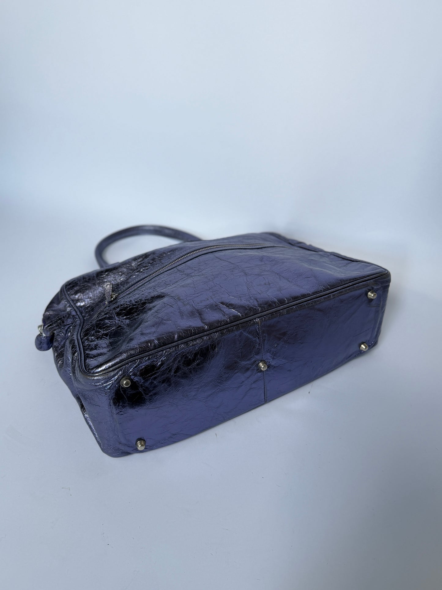 Metallic Purple Duffle Bag