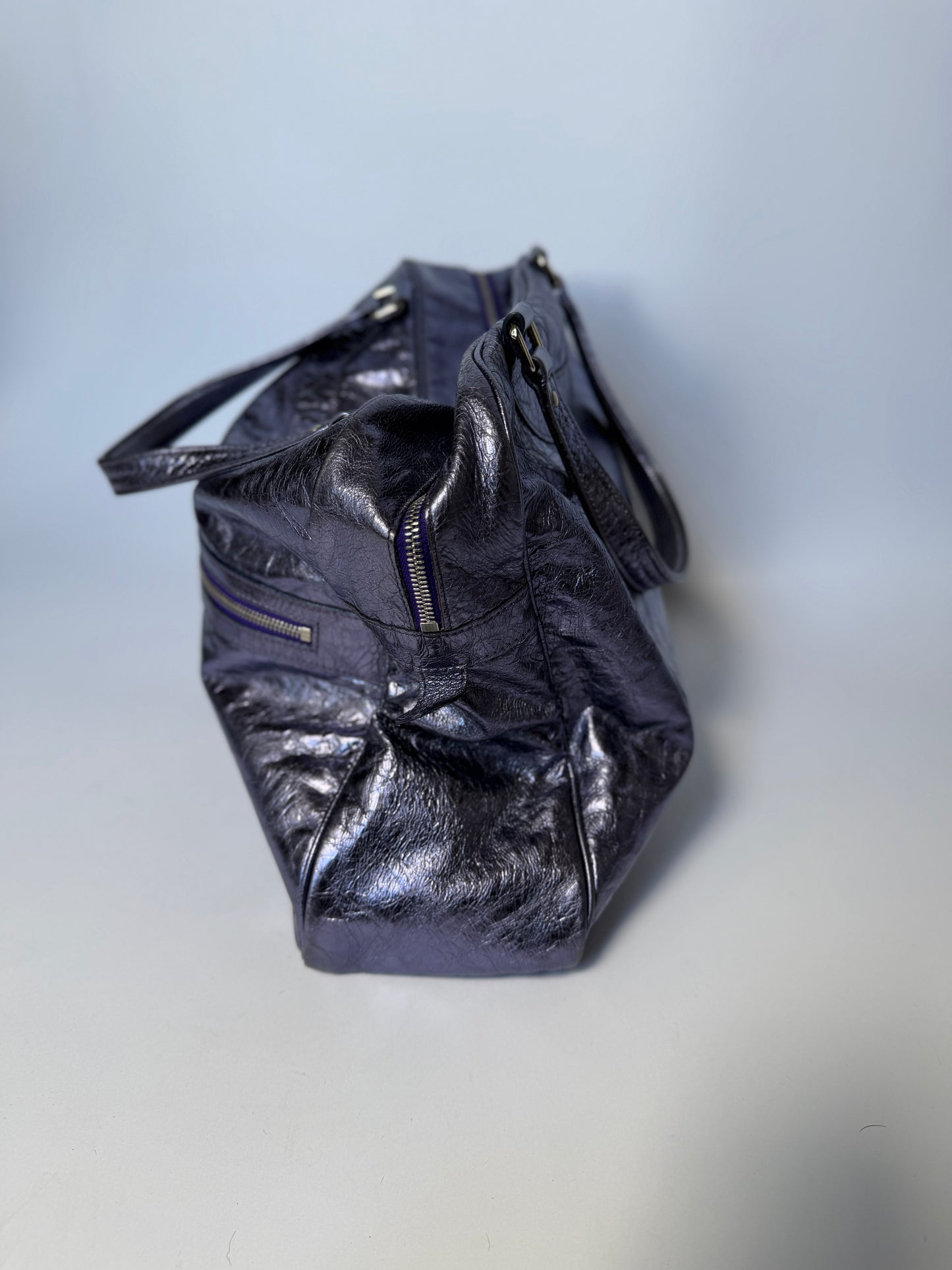 Metallic Purple Duffle Bag