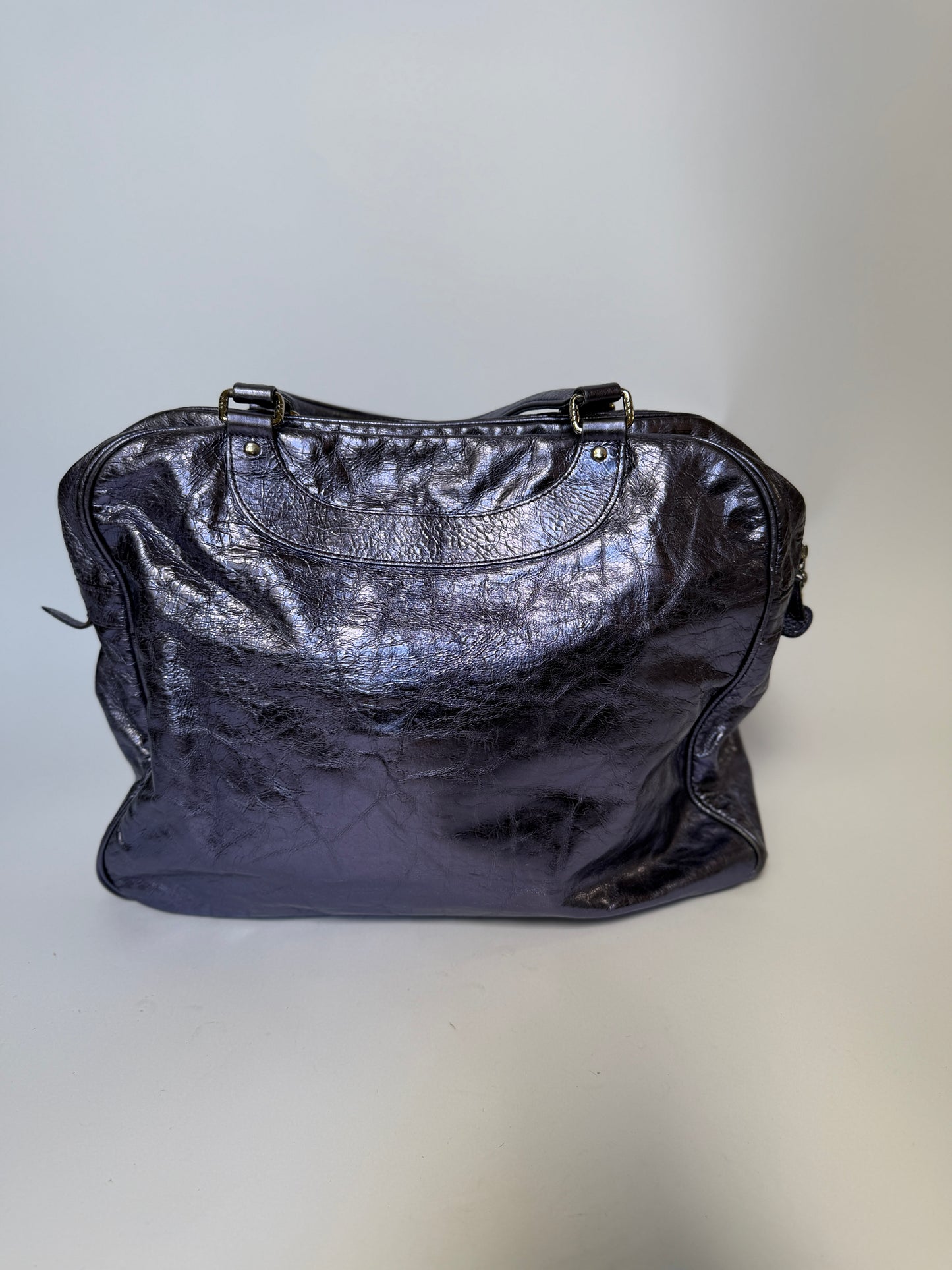 Metallic Purple Duffle Bag