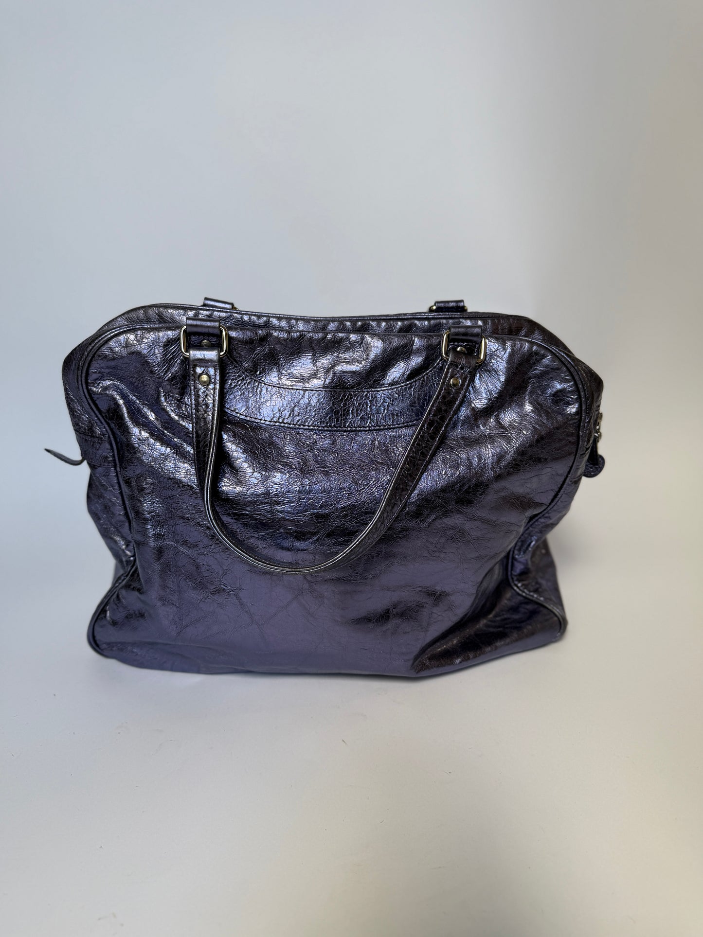 Metallic Purple Duffle Bag
