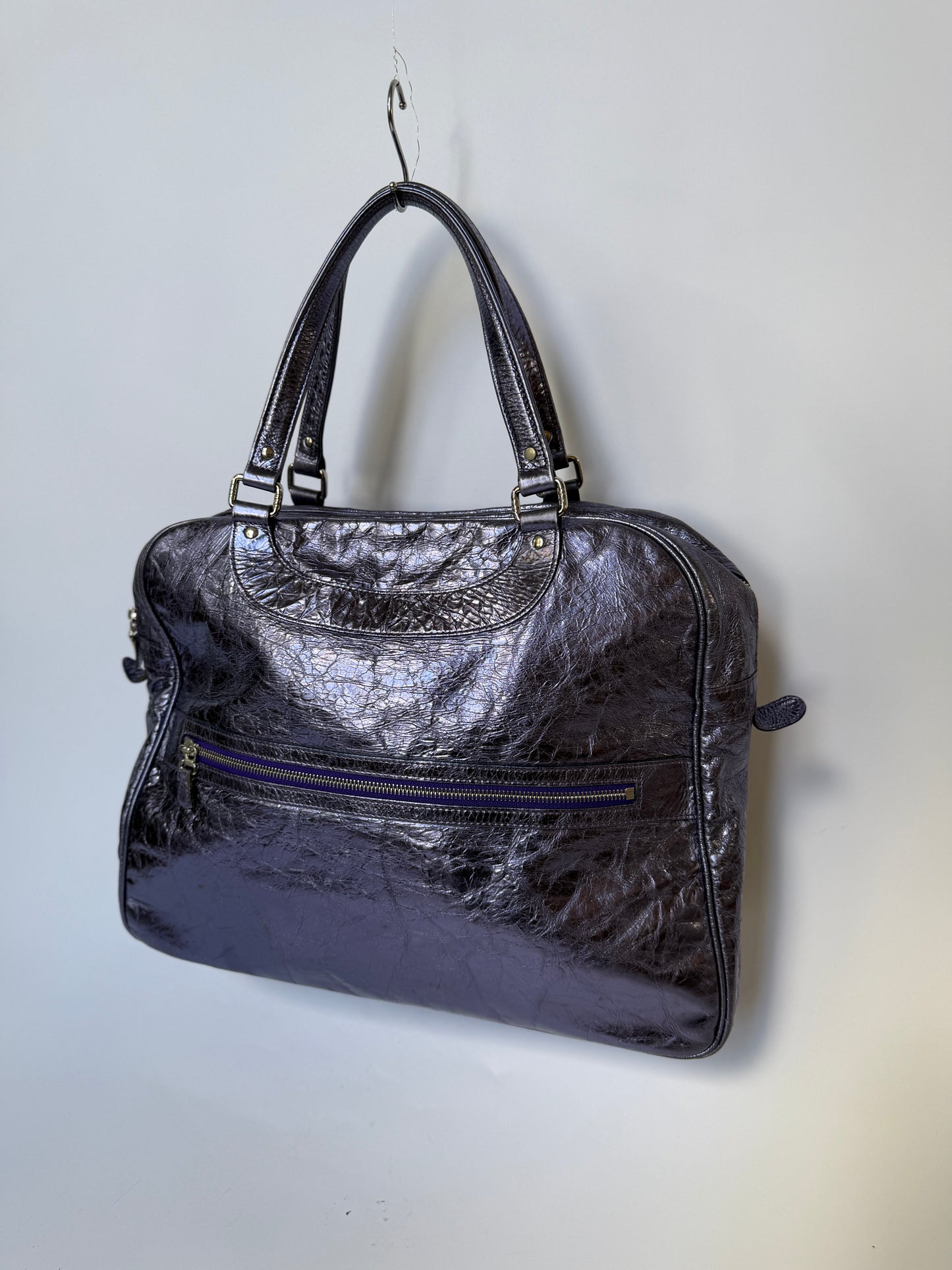 Metallic Purple Duffle Bag