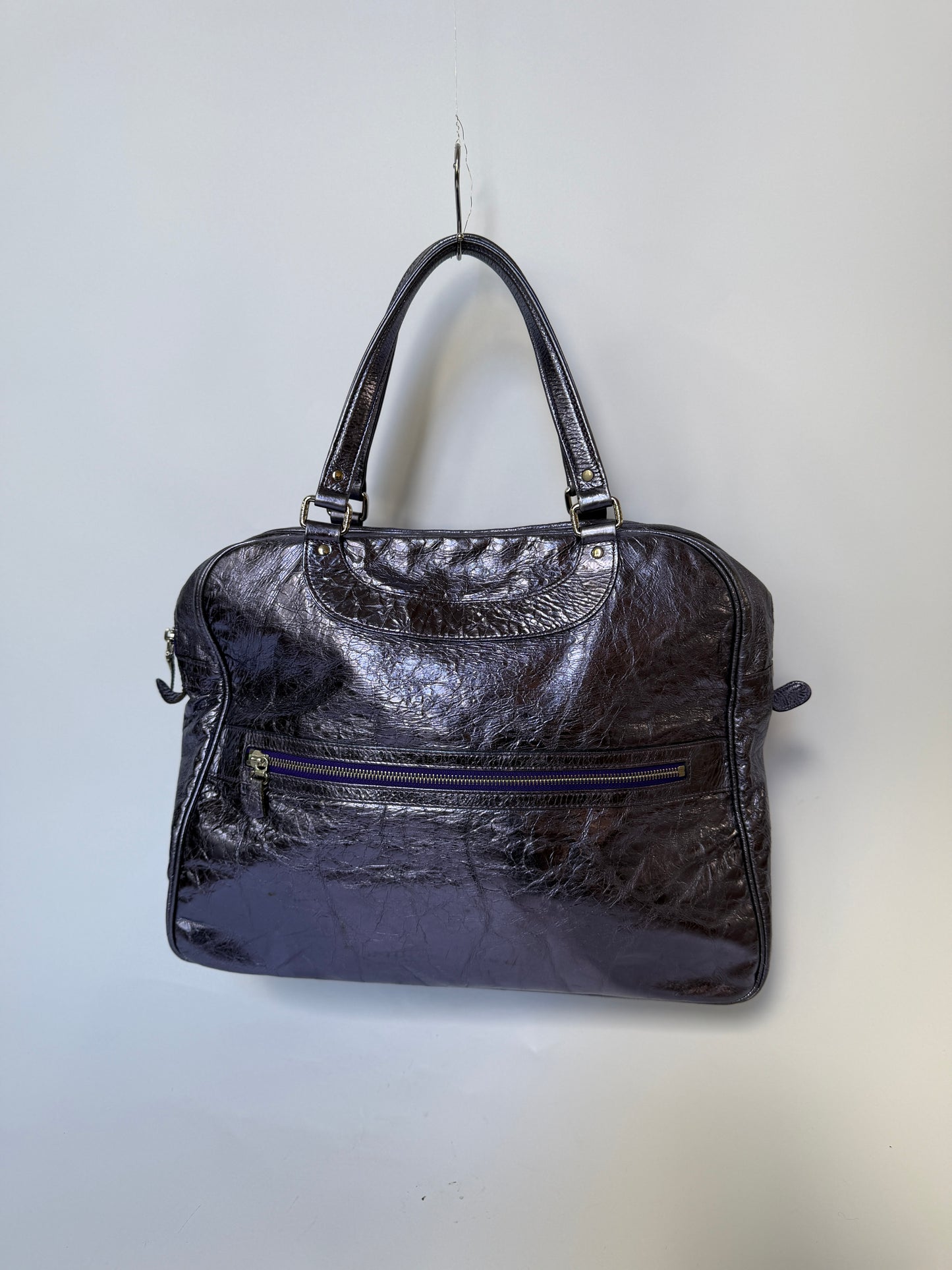 Metallic Purple Duffle Bag