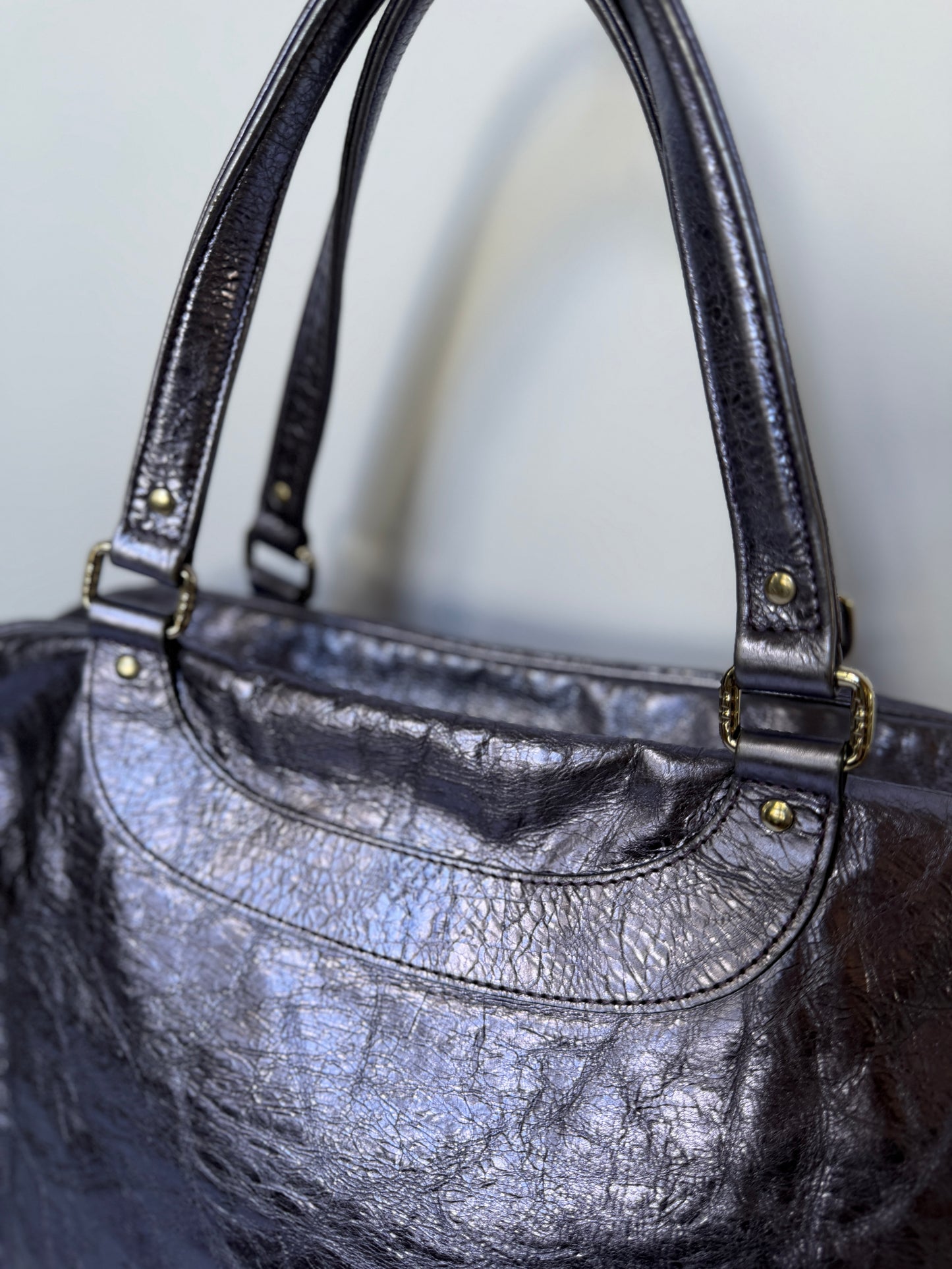 Metallic Purple Duffle Bag