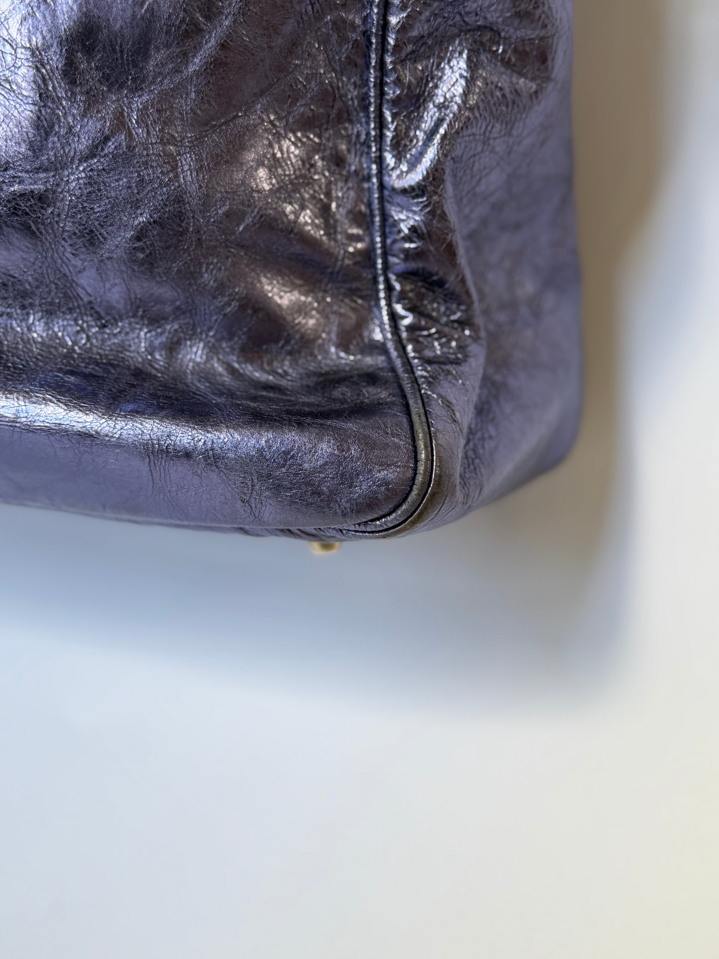 Metallic Purple Duffle Bag