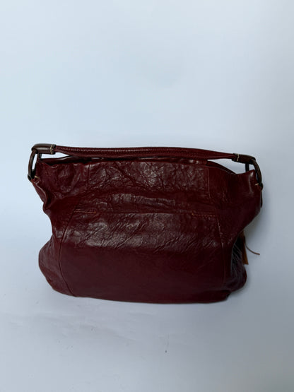 Bordeaux Sheepskin Leather Shoulder Bag
