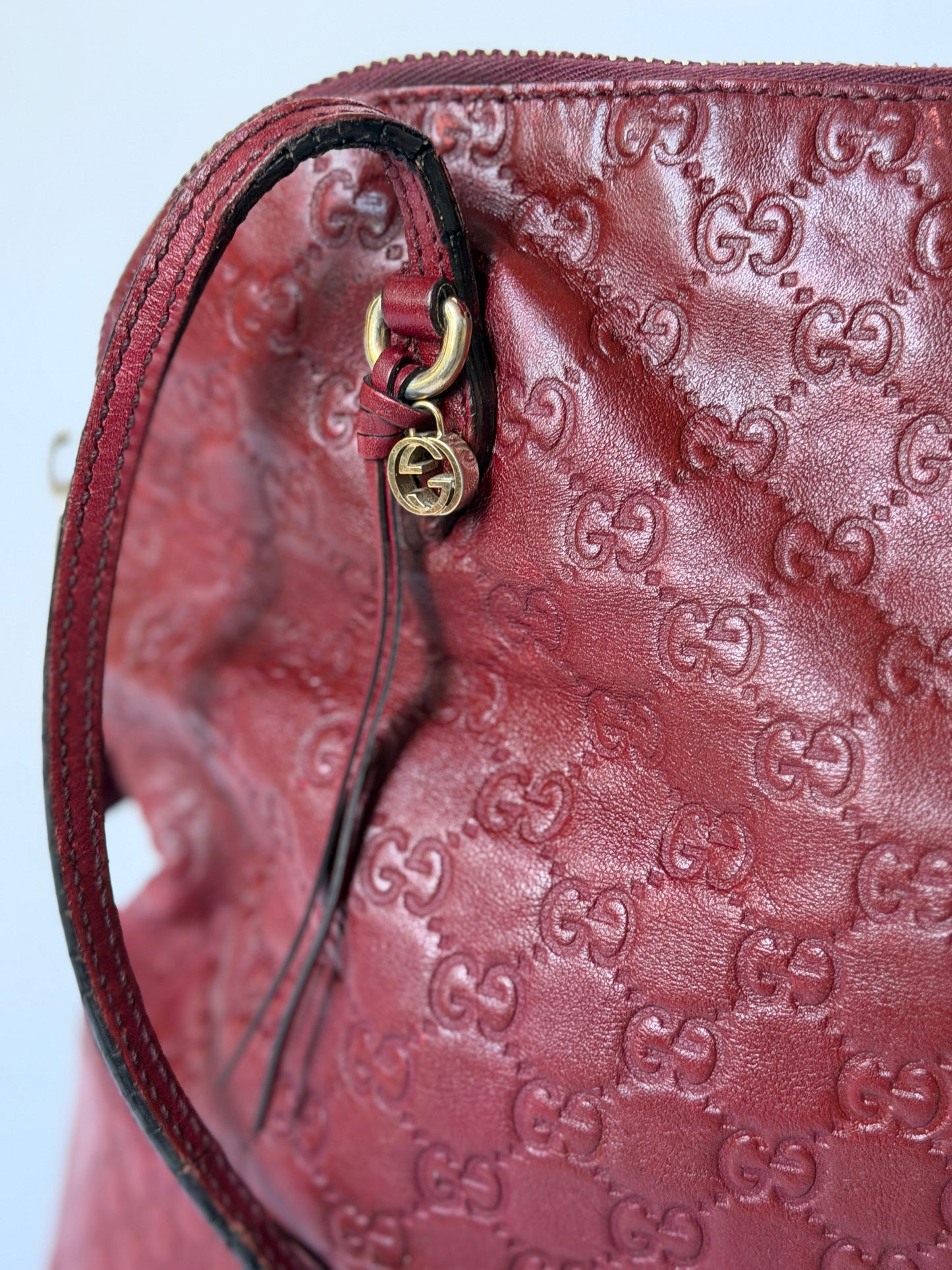 Gucci Burgundy Guccissima Leather Tote Bag