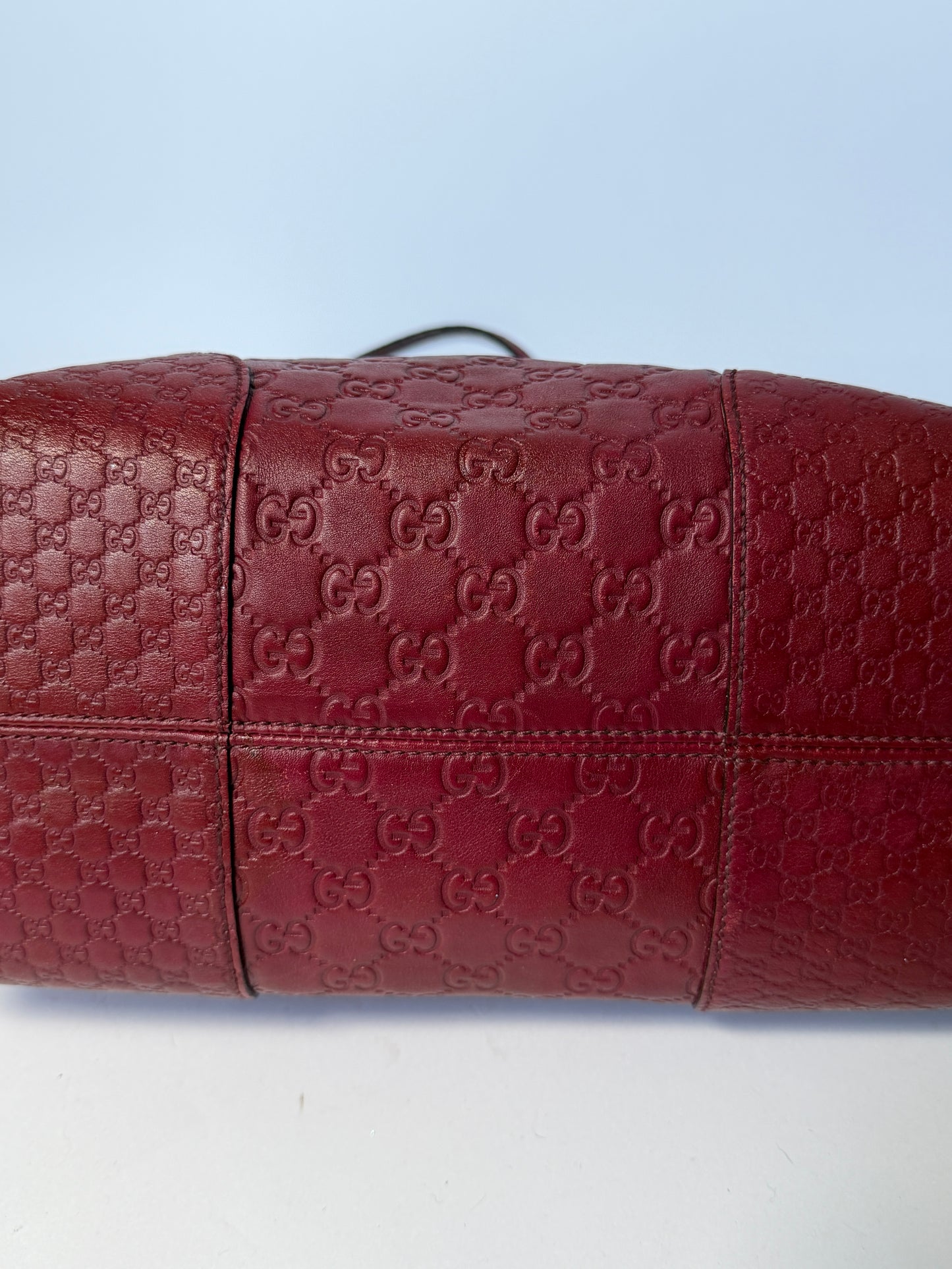 Gucci Burgundy Guccissima Leather Tote Bag