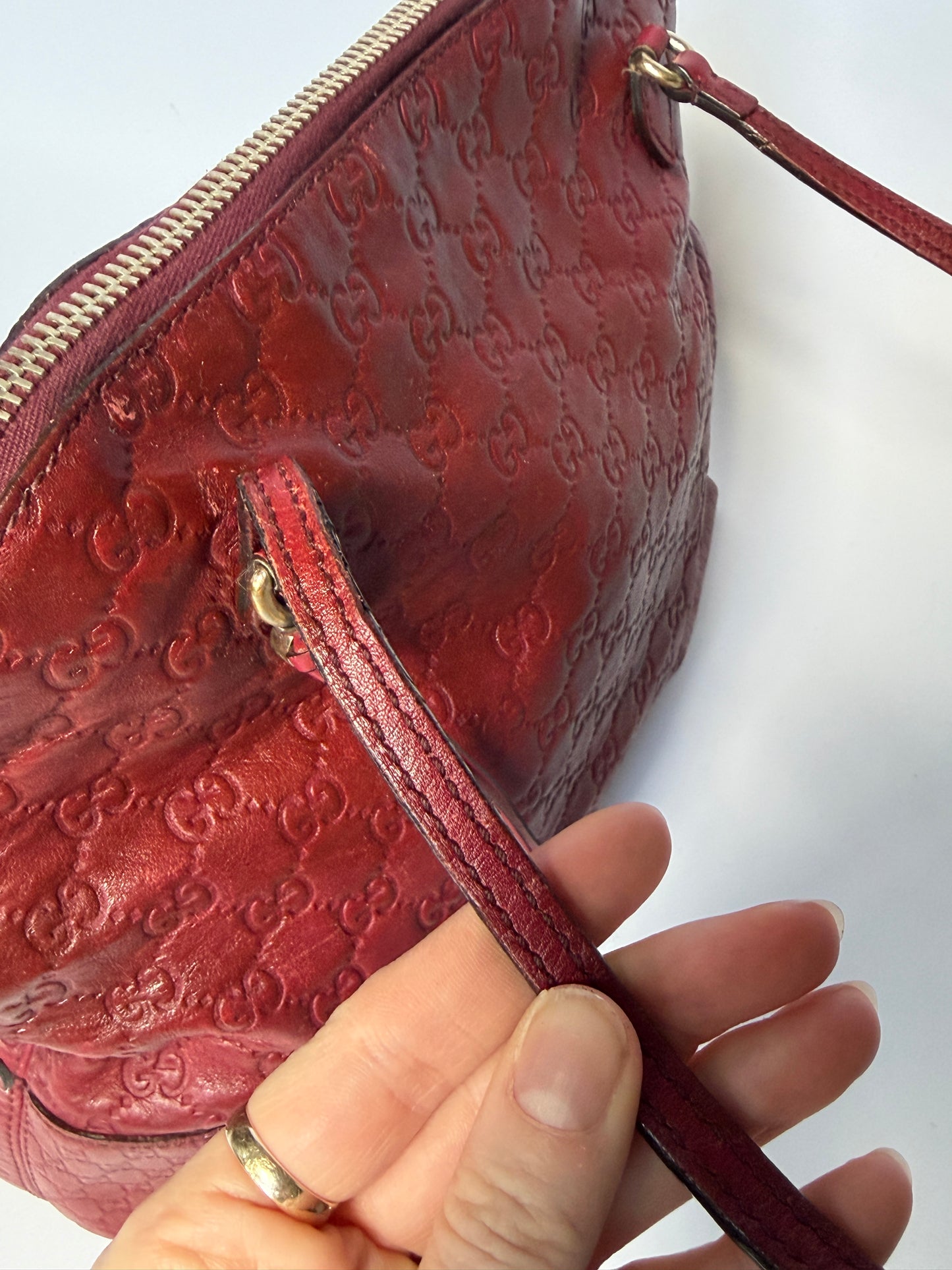 Gucci Burgundy Guccissima Leather Tote Bag