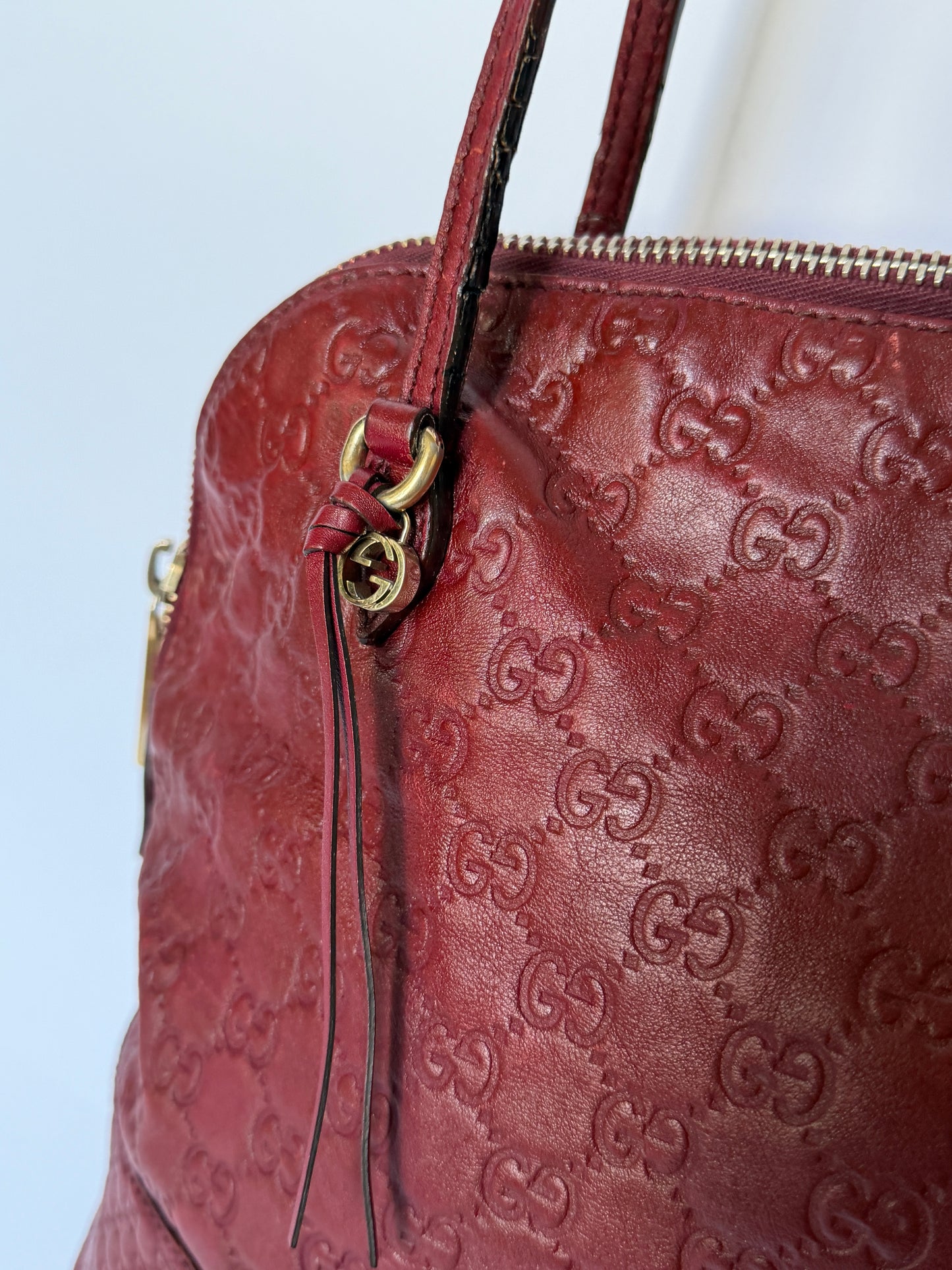 Gucci Burgundy Guccissima Leather Tote Bag