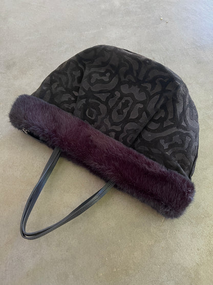 Suede and Fur Handbag