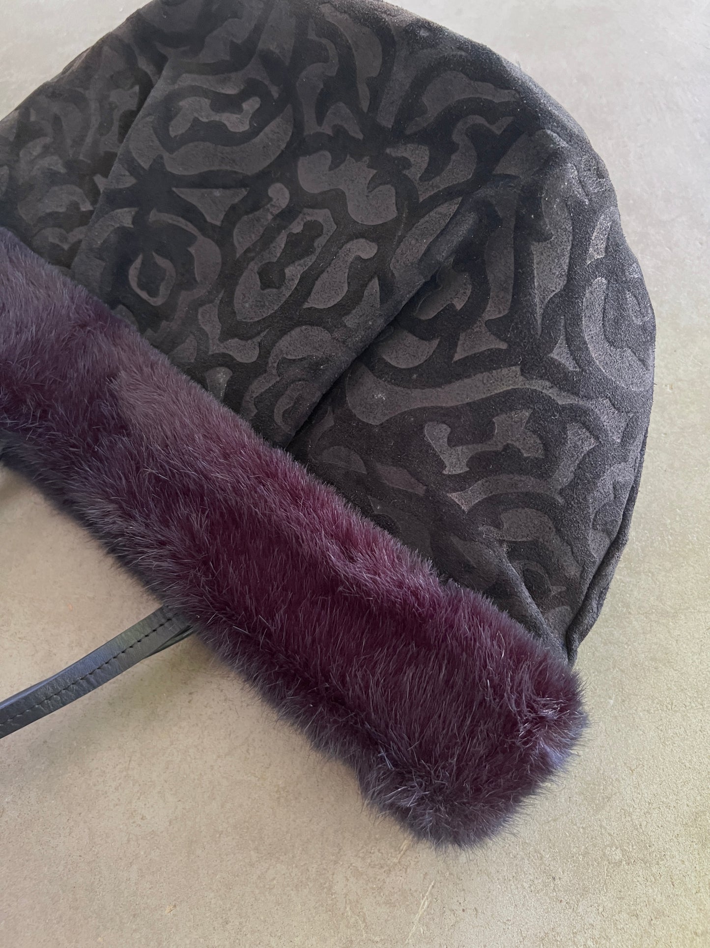 Suede and Fur Handbag