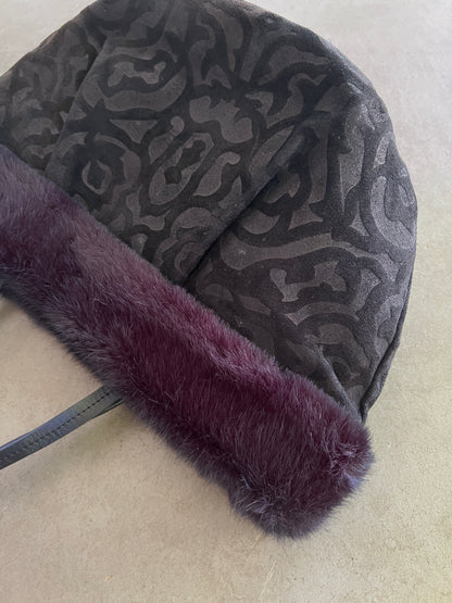 Suede and Fur Handbag