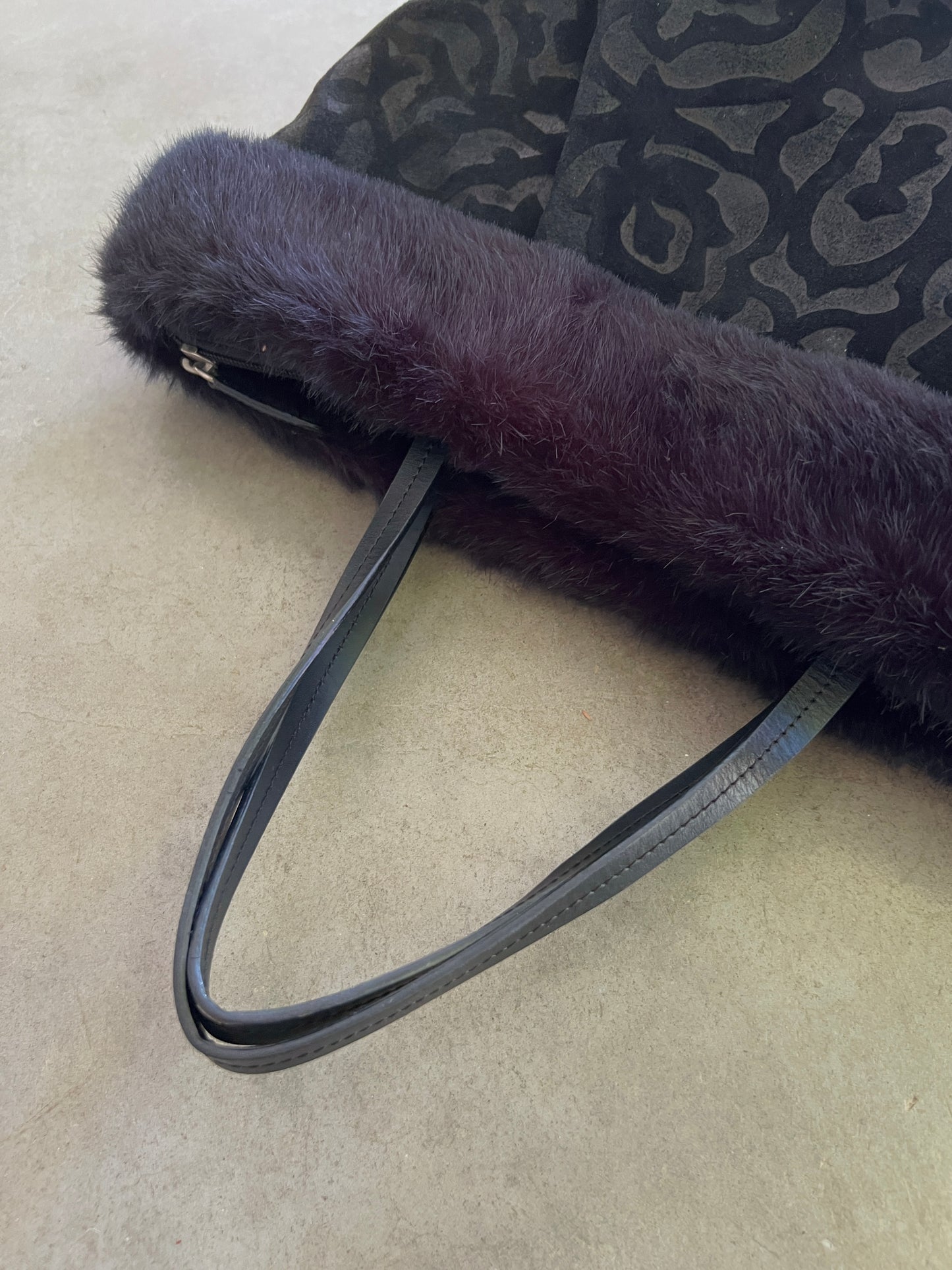 Suede and Fur Handbag
