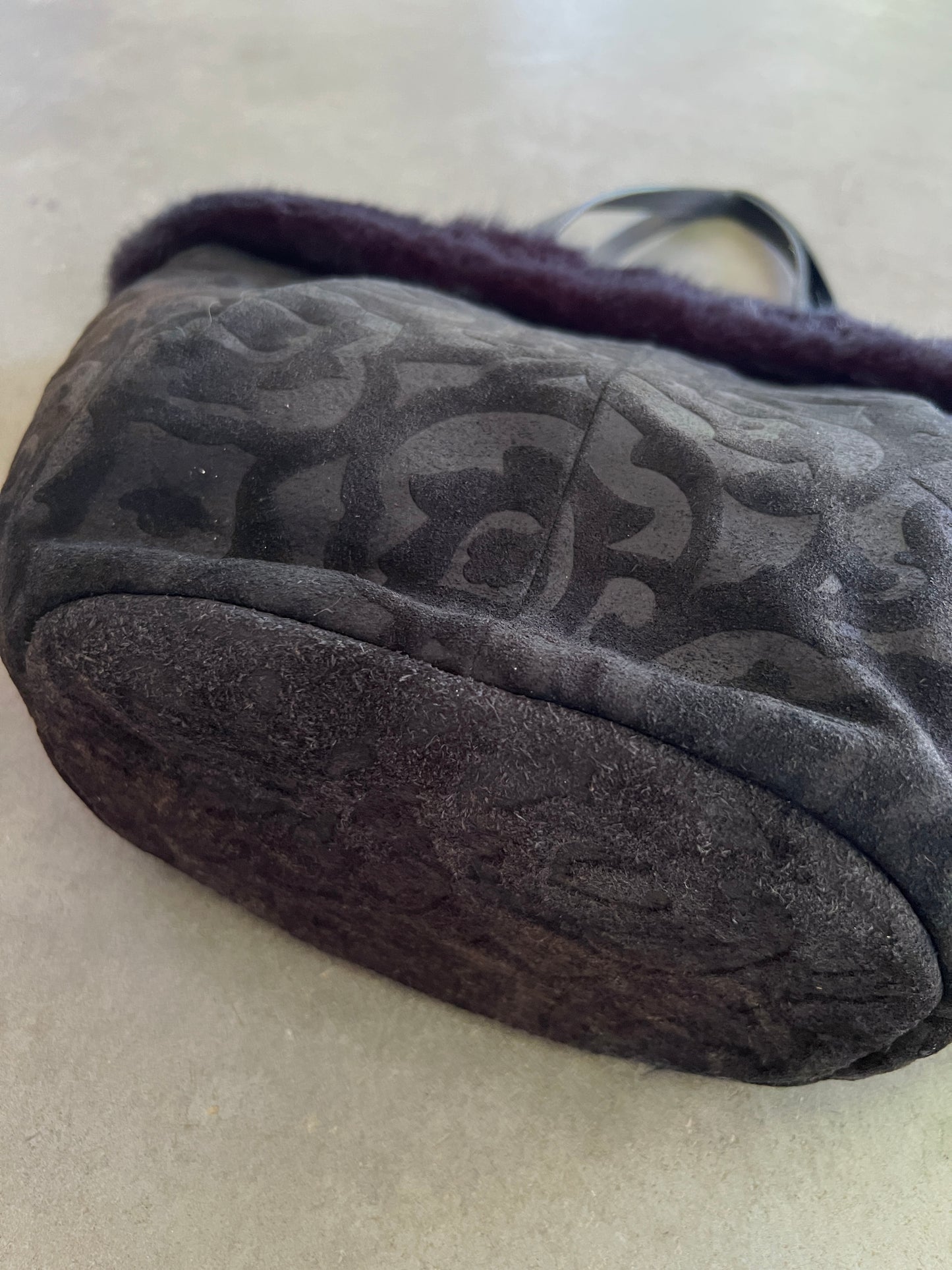 Suede and Fur Handbag