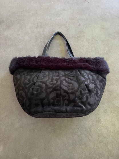 Suede and Fur Handbag