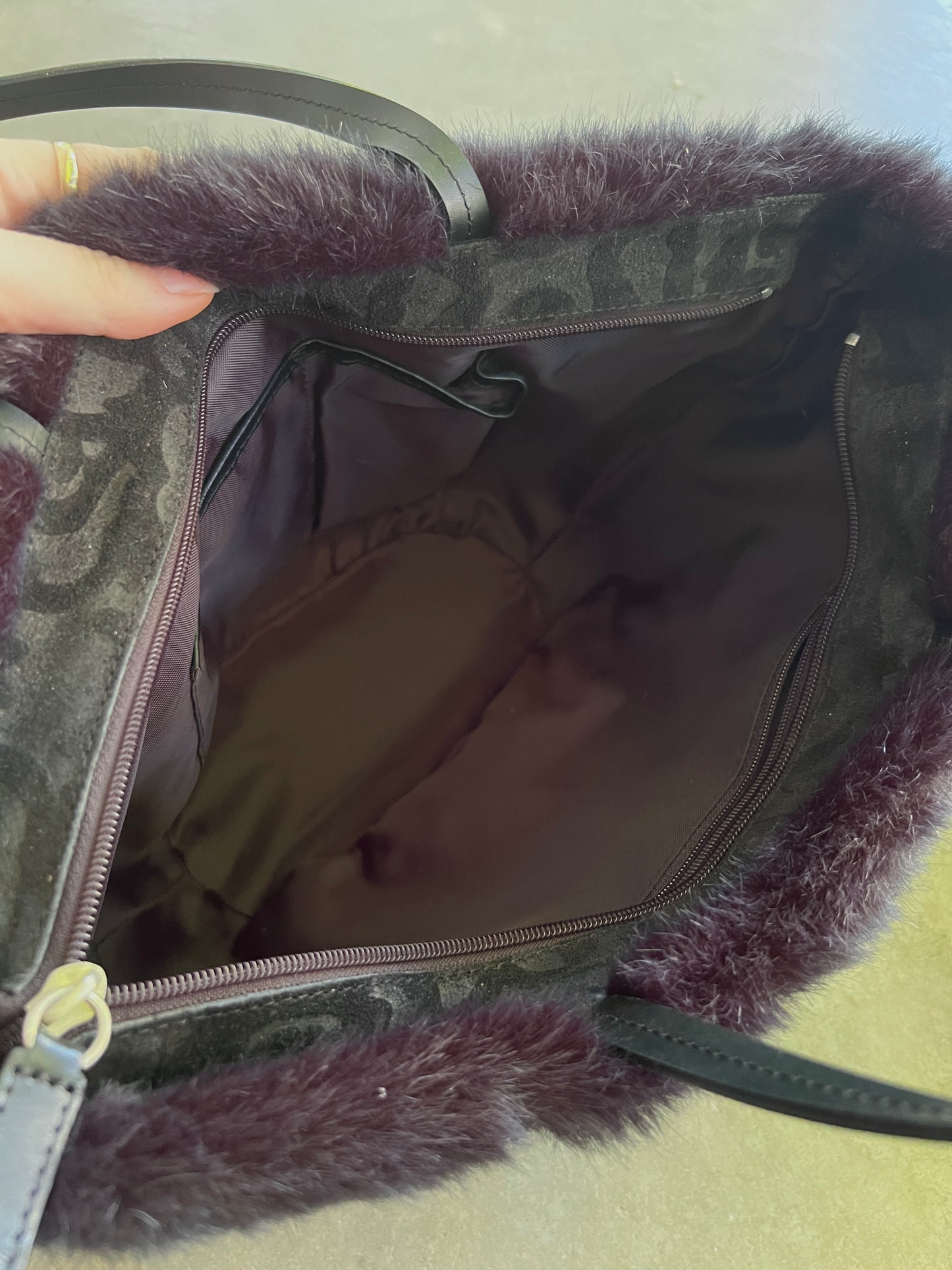 Suede and Fur Handbag
