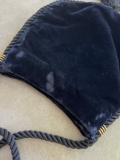 Velvet Embellished Pouch with Tassel