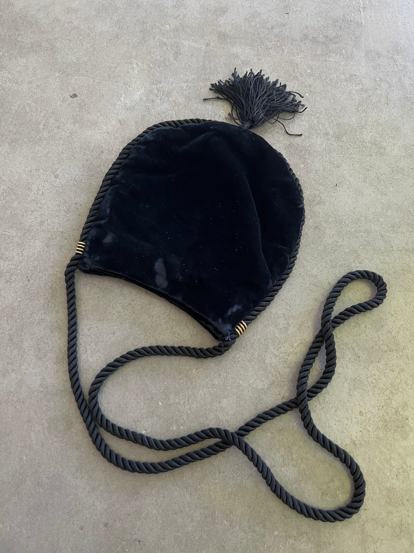 Velvet Embellished Pouch with Tassel