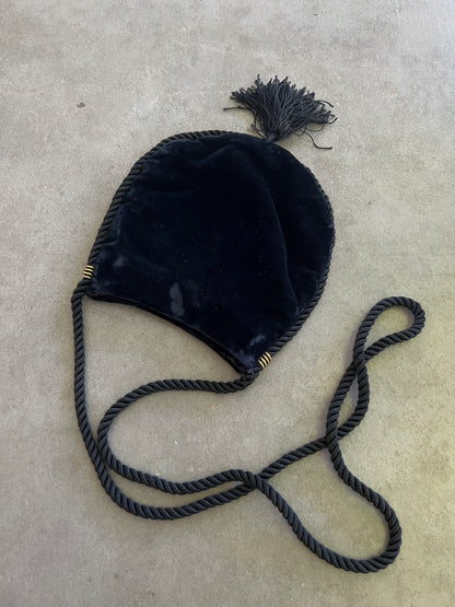 Velvet Embellished Pouch with Tassel