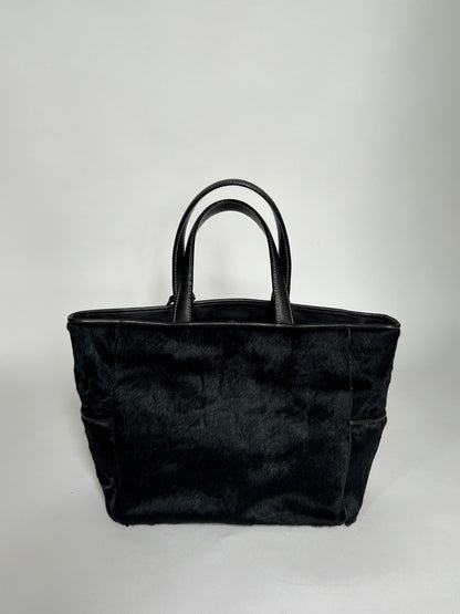 Black Pony Hair Tote