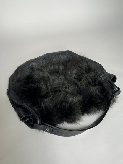 Fur Leather Hobo Bag