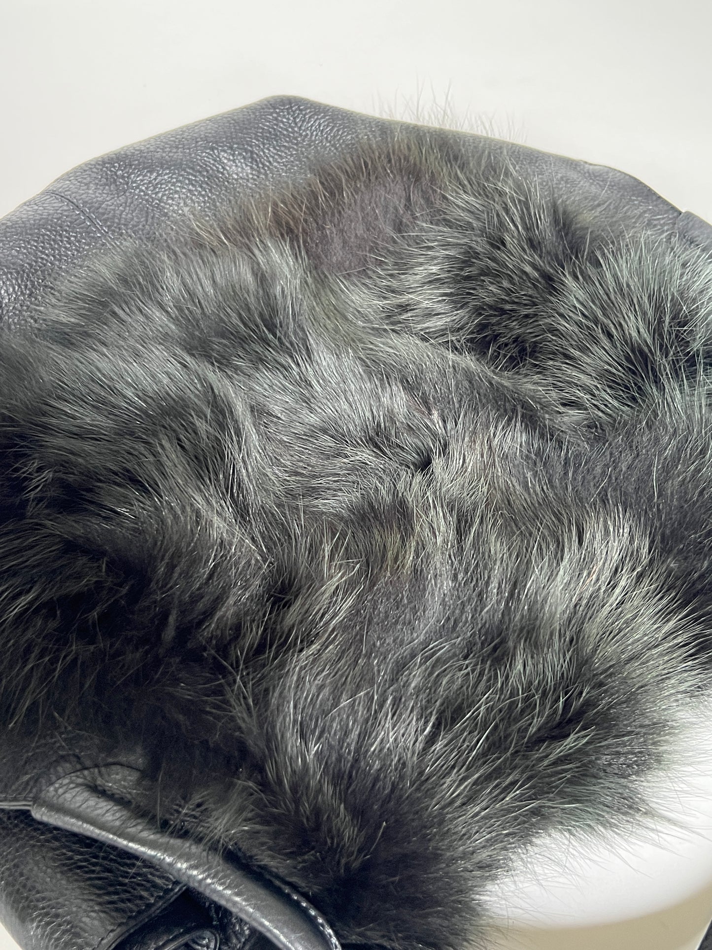 Fur Leather Hobo Bag