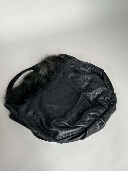 Fur Leather Hobo Bag
