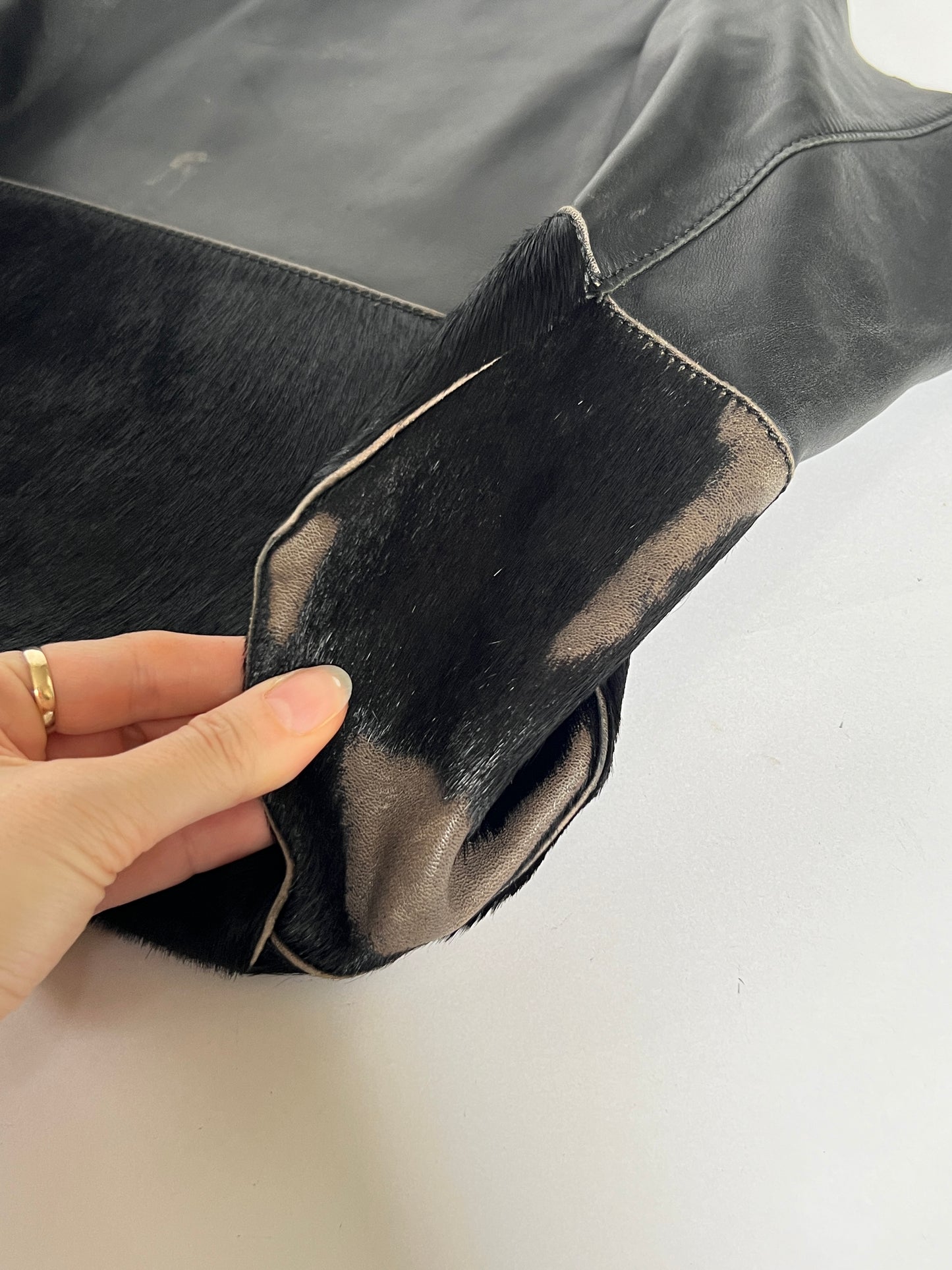 Italian Pony Hair and Leather Tote