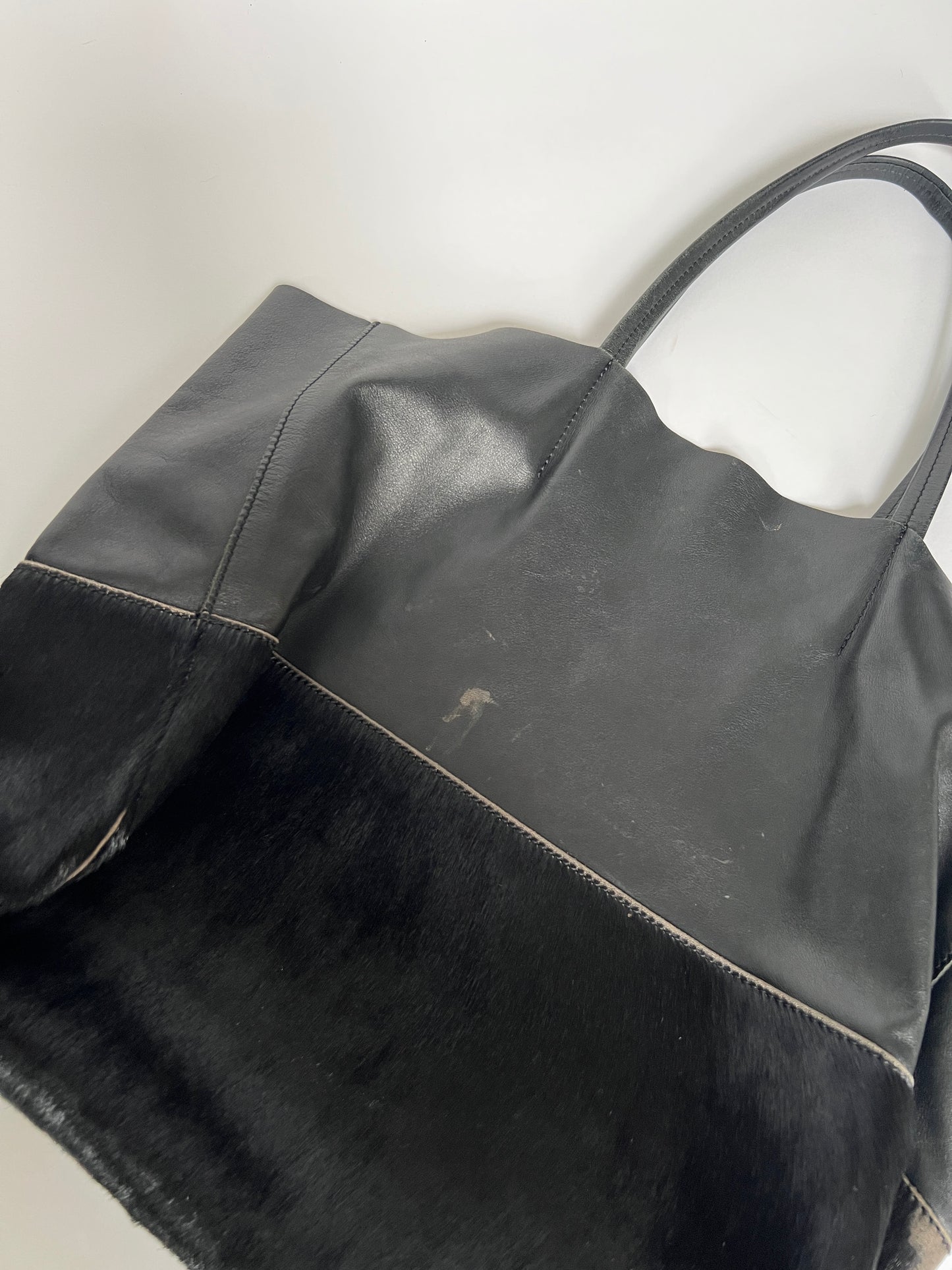 Italian Pony Hair and Leather Tote