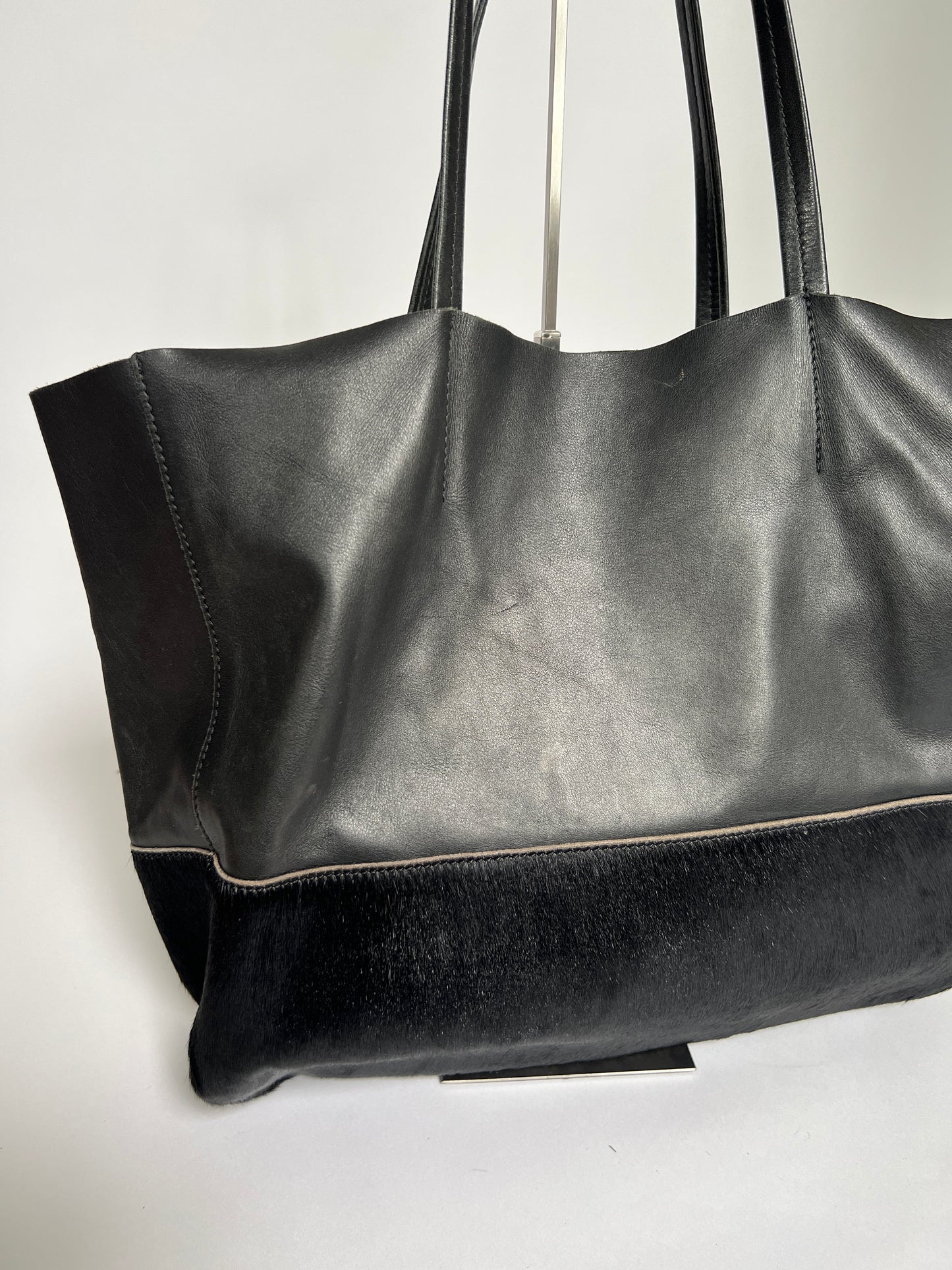 Italian Pony Hair and Leather Tote